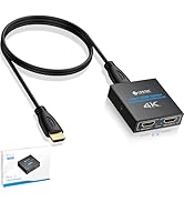 eSynic Portable HDMI Splitter 1 in 2 Out - Metal Case4K @ 30Hz HDCP Bypass Splitter [Only Mirror ...