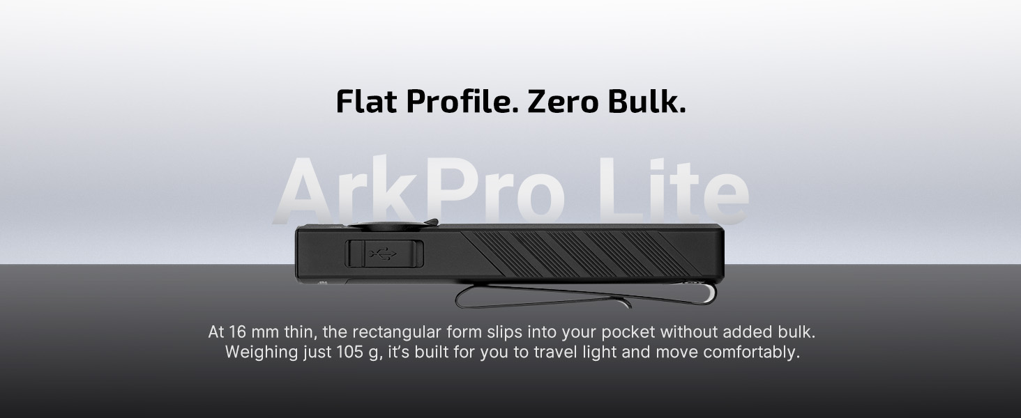 Flat and slim flashlight with a sturdy structure for men