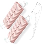 Palm size Refillable Dental Floss Picks 2 Case,Travel Toothpicks Purses,No Shred Toothpicks Stick...