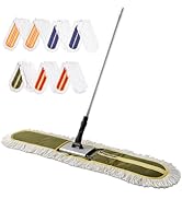 CLEANHOME 36" Commercial Dust Mops for Floor Cleaning Heavy Duty Floor Duster Mop with Long Handl...