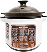 TIANJI DGD40-40LD Electric Stew Pot, 4L Full-automatic Slow Cooker, Ceramic Inner Pot, 120V, 600W...