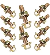 YAWUROU 10 PCS Exhaust Manifold Bolt Kit, Hexagonal Flange Nut Screw Anti-Slip Fasteners, High St...