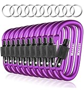 3”D-Clip Durable Locking Carabiner Keychain Clip,Keychain Clip Hook, Spring Snap Hook, Set of 10