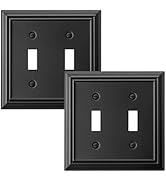 DEWENWILS Decorative Light Switch Cover, Metal Toggle Light Switch Wall Plate, 2-Pack