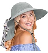 Womens Hiking Hat Wide Brim Hat with Large Neck Flap UPF 50+ Sun Protection Hats