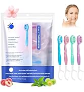 YEAfEAti 5 in 1 Toothbrush &amp; Floss, 26Pcs mini toothbrushes with Toothpaste, All in one Oral Care...