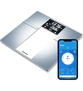 Beurer BF720 Smart Scale for Body Weight, Body Fat, Body Water &amp; More – 400 lb Capacity, Bluetoot...