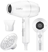 Hair Dryer, CONFU Blow Dryer with Diffuser, 1875W Negative Ionic Hairdryer, Professional High Pow...