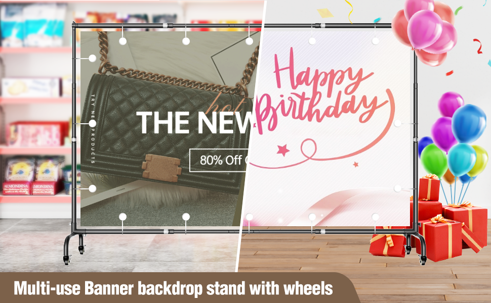banner backdrop stand with wheels