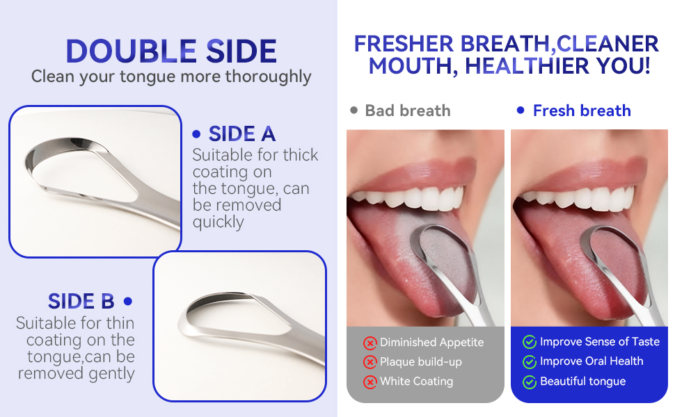 Josgis Stainless Steel Tongue Cleaner Scraper