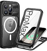 Lanhiem Magnetic for iPhone 15 Pro Case, IP68 Waterproof Dustproof Case, [Compatible with Magsafe...
