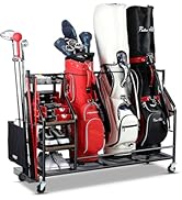 FHXZH Golf Bags Storage Garage Organizer Golf Bag Stand for Golf Bags, Clubs, Balls, Golf Equipme...