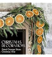 Christmas Decorations - 10 Ft Dried Orange Slice Fall Christmas Garland | Vintage Farmhouse Rusti...