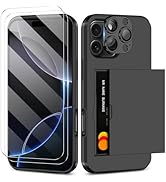 SAMONPOW for iPhone 16 Pro Case Wallet with Card Holder + 2 Screen Protector + 1 Camera Cover Ful...