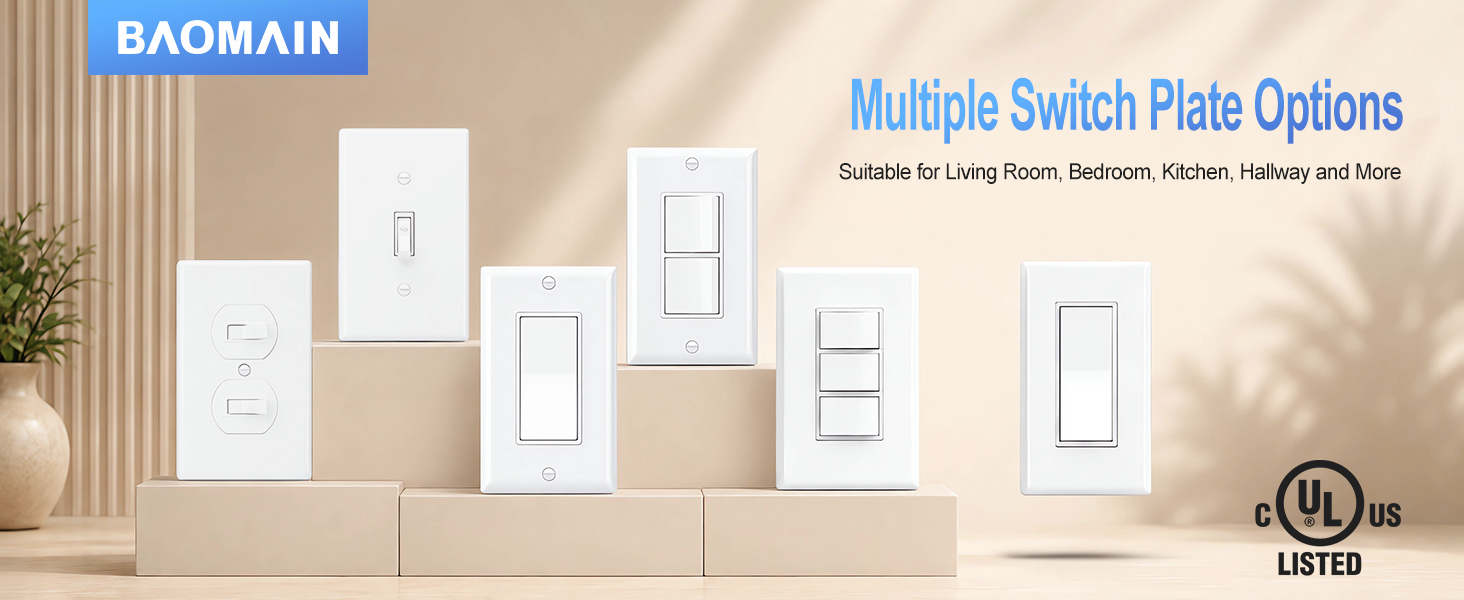 Light Switch, UL &amp;amp;amp; CUL Certified, White