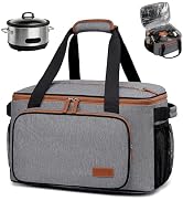 LEDAOU Crockpot Carrier Bag for 6-8 Qt Slow Cookers, Insulated Travel Case | Crock Pot Carrying B...