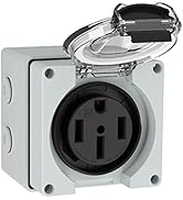 Muelnmey 50Amp Power Outlet Box,125/250Volt NEMA 14-50R Receptacle Outdoor dustproof and Weatherp...