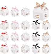 PH PandaHall 20PCS 5 Styles House Shaped Gift Boxes with Ribbons Paper House Candy Box Christmas ...