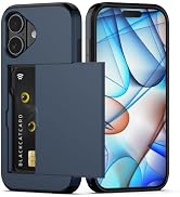 Nvollnoe Compatible with iPhone 17 Case with Card Holder Dual Layer Heavy Duty Protective Shockpr...