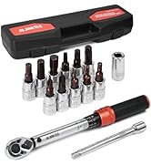 JU JIAN TEC 14-Piece 1/4" Drive Click Torque Wrench Set, 5-25Nm ±3%, Master Kit with 11 CR-V Bits...