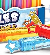 32 Pcs 8 Colors Neon Bubbles Party Favors For Kids, Mini Star Bubble Wand Bulk In Gift Box as Goo...