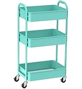 MAX Houser 3-Tier Kitchen Cart Multifunctional Rolling Utility Cart with Lockable Wheels, Storage...