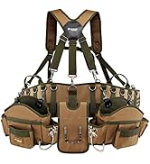 JACKSON PALMER Professional Comfort-Rig Tool Belt with Adjustable Suspenders (Detachable Pockets ...