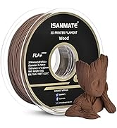 iSANMATE Wood Pla Filament, Sandal Wood Filament 1.75mm, 3D Printer Filament 1 kg Spool (20% Wood...