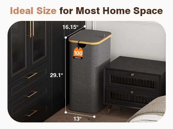 100L Laundry Hamper with Lid