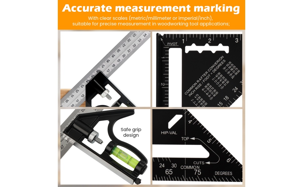 Combination Square Woodworking Ruler