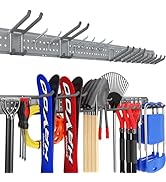ZICANYCO Garage Tool Organizer Wall Mount 64 inches with 13 Adjustable Heavy-Duty Hooks, Garage O...