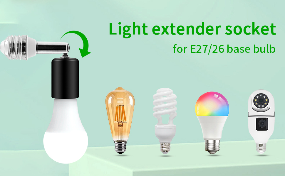 90 degree light socket extender