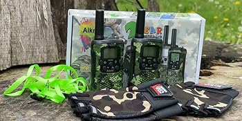 Walkie talkies with kids gloves
