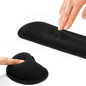 Wrist Rest for Computer Keyboard and Mouse Pad Support Memory Foam Set