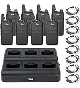TIDRADIO TD-M8s Walkie Talkies for Adults with Earpiece (8 Pack) Long Range Two Way Radio with 6 ...