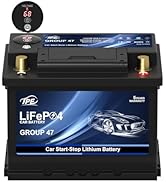TPE Car Start-Stop Lithium Battery BCI Group47 LiFePO4 Lithium-ion Car Battery Lightweight Design...