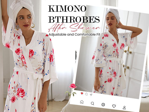 Womens Kimono Bathrobe