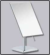 Large Tabletop Face Mirror with Stand - True No Magnification Single Sided Mirror