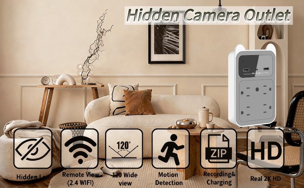Discreet and Powerful 2K HD Nanny Cam Charger