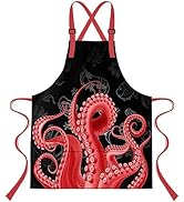 LshyMn Tentacle Monster Apron 33.4x27.5 Inches Cartoon Marine Animal Octopus Tentacles Pattern Pr...