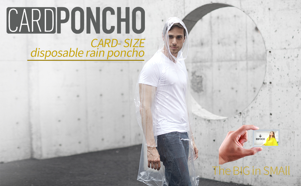 cardponcho card size disposable rain poncho