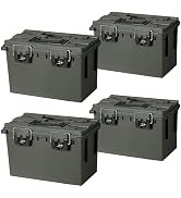 Sheffield 12765 4-Pack XL Ammo Storage Box, Stackable .50 Cal Field Boxes, Water and Dust Resista...