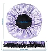2 PCS Silk Bonnet for Sleeping, Large Satin Bonnet Hair Bonnets for Women Sleep Cap, Double Layer...