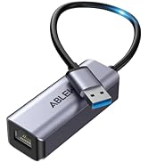 ABLEWE USB to Ethernet Adapter, USB 3.0 to 100/1000 Gigabit Ethernet LAN Network Adapter, RJ45 In...