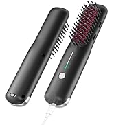 Cordless Hair Straightener Brush, NOVUS Portable Straightening Brush with Negative Ion, Hot Comb ...