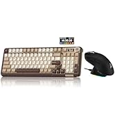 SOLAKAKA A99 Pro and SM822, Wireless Keyboard and Mouse Combo for Gaming (A99 Pro Brown &amp; SM822 B...