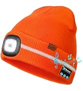 Wmcaps Reflective Stripe Bluetooth Beanie with a Light High Visibility Winter Hat with Light and ...