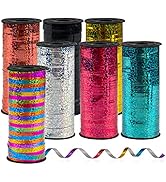 Curling Ribbon,7 Pack Crimped Curling Ribbon Metallic Balloon Ribbon Gift Wrap Ribbon Balloon Str...
