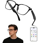SIHUADON Smart Glasses for Men &amp; Women, AI Smart Glasses with Translation Open-Ear Speaker Blue L...