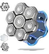 UPTARD Magnetic Head Shaver Replacement Heads 7 Double Ring Waterproof Rotary Razor Blades for Ba...